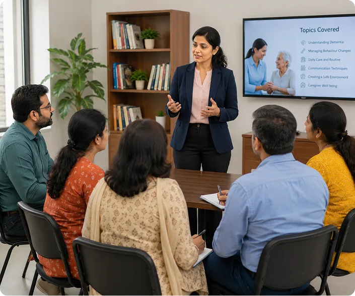 Samvedna Care’s training focuses on real caregiving situations